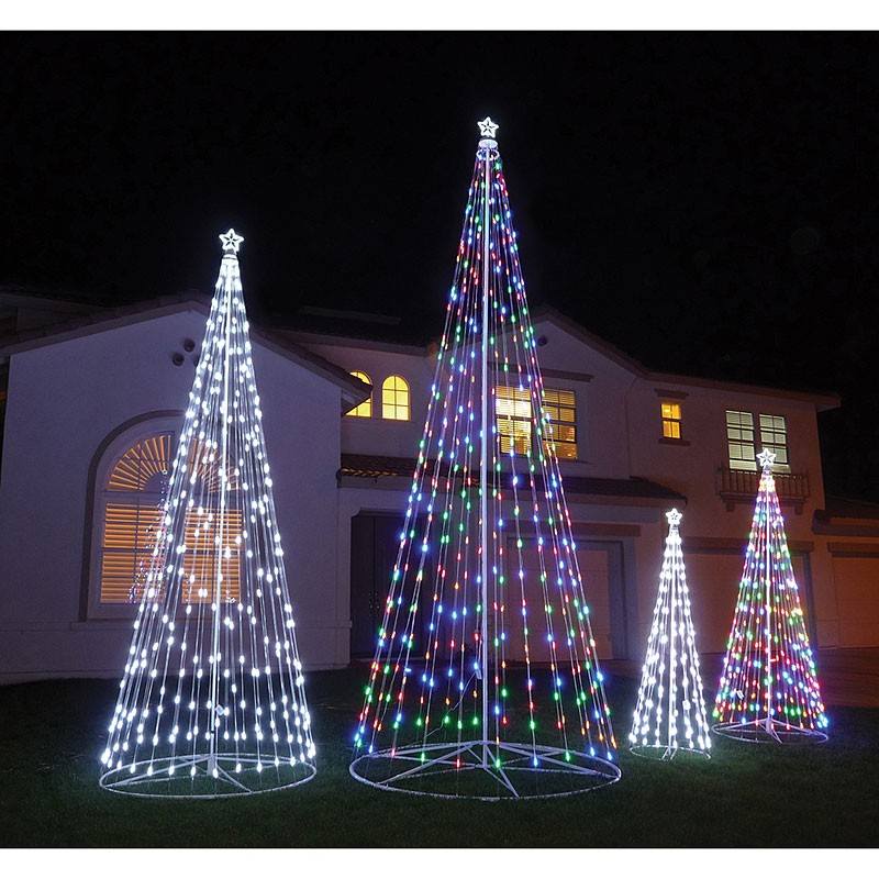 120″ 10 ft Multi-Color Outdoor LED Cone Tree with ...