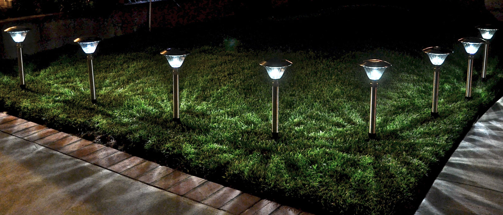 Homebrite Power By Solar Solar Powered Sierra Path Warm Lights Homebrite Copper Garden Landscape